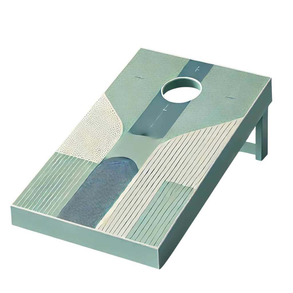 Dall e 2025 02 01 14 35 54 a minimalistic cornhole board design with soft pastel blue and green colors the design should be clean and modern with subtle geometric or abstract photo