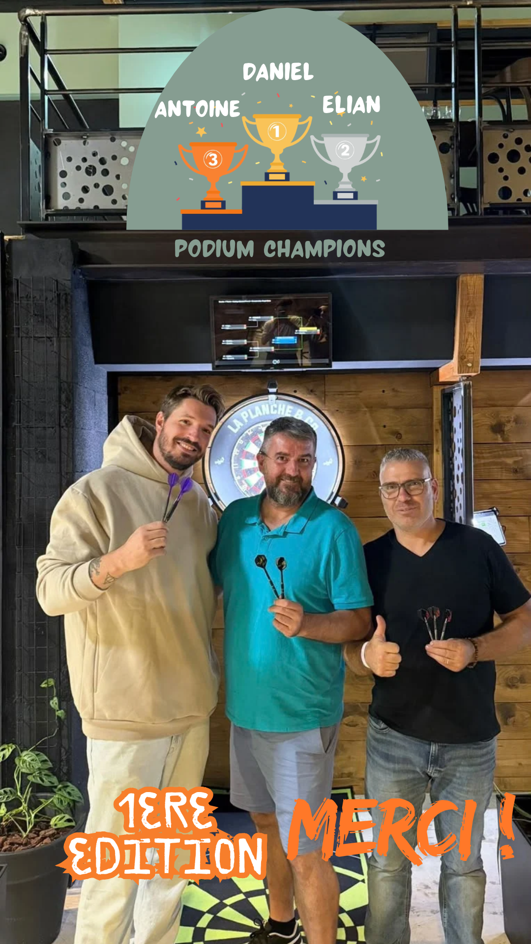 Podium champion flechettes 1
