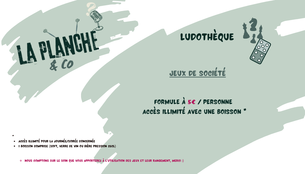 Tarifs jeux de societe